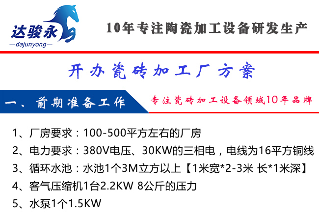 新开办瓷砖加工厂需要哪些设备？